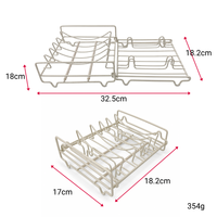 Égouttoir à vaisselle pliable compact et robuste en fil métallique pour assiettes et verres, idéal pour comptoir de cuisine et maison