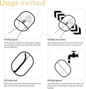 Gants de toilettage pour animaux de compagnie, chiens et chats, pour l'élimination des poils statiques et la nettoyage des saletés, gants de bain pour animaux de compagnie - Product Image 6