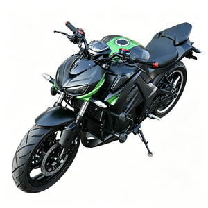 Moto électrique de course urbaine sans carénage, style bestial, noir et vert contrastant, design sportif, haute puissance, 160 km/h, 96V - Product Image 2