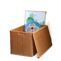 Boîte de rangement nordique en rotin en plastique Extra Large étanche pour Flip Tidy pour couette vêtements forme Rectangle