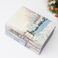 Vente en gros de cahier d'art d'architecture de paysage simple et créatif, couleur, page intérieure, illustration, bloc-notes pour étudiant