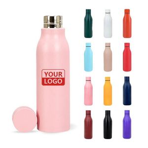 Bouteille d'eau isotherme en acier inoxydable avec logo personnalisé, double paroi, pour la salle de sport, les boissons sportives, capacité de 500 ml, idéale pour les cadeaux - Product Image 1