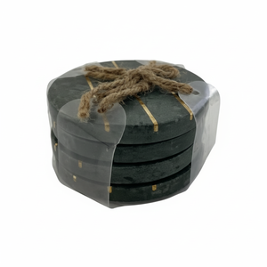 Juego de posavasos de mármol verde de posavasos de piedra natural hechos a mano para tazas de café y Decoración de mesa para el hogar - Product Image 1