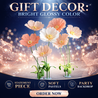 Fleurs artificielles géantes en soie de pavot QiYing Victory pour décoration de mariage, allées florales, vitrines de magasins et présentoirs esthétiques