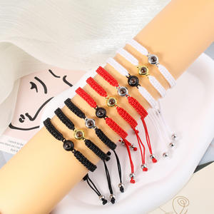 <span class=keywords><strong>Pulsera</strong></span> de proyección personalizada para parejas, brazalete de oro de 18K con <span class=keywords><strong>foto</strong></span> de 100 idiomas, regalo de San Valentín, novedad - Product Image 1