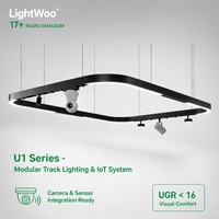 Lampe de bureau en aluminium Lightwoo, très vendue, à LED, linéaire, en forme d'anneau, suspendue, IP44, CRI90, connectable, taille 5070, pour salon