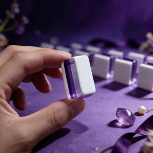 Fichas de Mahjong Americanas Transparentes de Color Morado, Fichas de Conejo de la Suerte de Acrílico de 3 Capas, Fichas Joker para Regalos de Navidad, Halloween y Festividades - Product Image 3