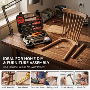 Ensemble d'outils à main multi-scénarios pour la maison, 11 pièces, outils de quincaillerie durables avec boîte de rangement légère pour un usage quotidien familial - Product Image 2
