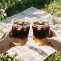 Bocai, logo personnalisé, décoration de fête personnalisée pour mariage, tasses de bar de 14oz 16oz, gobelets jetables en plastique givré en PP pour boire