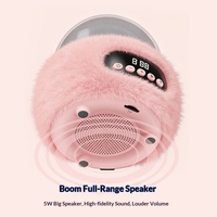 Mini haut-parleur portable en peluche pour cadeau de Noël, subwoofer créatif, petit haut-parleur pour enfants avec éclairage LED RVB P16