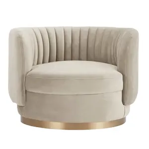 Modern Deep Channel Swivel Leisure Chair Luxury Accent Chair.