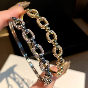 Gold And Silver <b>Copper</b> <b>Bracelet</b> Micro Insert Party Jewelry B288 - Product Image 2