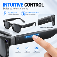 Smarte Brille Tragbare Brillen mit Videoaufnahme IP66 Wasserdicht KI-Echtzeit-Übersetzung für Fitness und Alltag