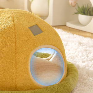 Lit <span class=keywords><strong>de</strong></span> grotte pour <span class=keywords><strong>chat</strong></span> <span class=keywords><strong>en</strong></span> <span class=keywords><strong>forme</strong></span> d'OVNI fermé, maison et <span class=keywords><strong>cabane</strong></span> pour animaux <span class=keywords><strong>de</strong></span> compagnie confortables et chauds pour petits chiens et chats d'intérieur - Product Image 3