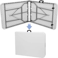 Table Pliante Portable et Réglable 180 cm x 75 cm en Plastique HDPE Durable pour Activités de Plein Air, Repas, Événements en Parc et Banquets de Mariage