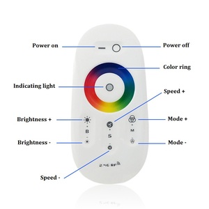 Không dây 2.4GHz Màn hình cảm ứng 12V 24V LED Strip ánh sáng điều khiển từ xa ABS Shell Mini RF Dimmer RGBW 4 kênh Led điều khiển - Product Image 3