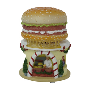 Ornement de Noël LED en résine en forme de burger avec mouvement et 8 chansons de Noël - Décoration cadeau - Product Image 3