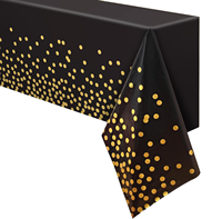 GREATRIL - Manteles Modernos Negros y Dorados para Fiestas, Graduaciones, Nochevieja, Ceremonias, Cumpleaños, Decoraciones Rectangulares de 137 x 274 cm
