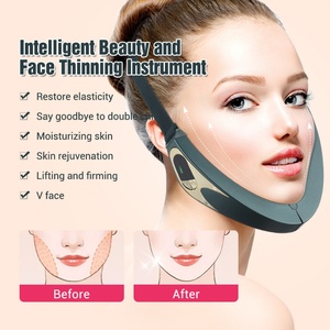 Ceinture de lifting du visage en V pour double menton - Masseur facial amincissant à vibrations actuelles avec contrôle de la minuterie, appareil de beauté pour lifting facial - Product Image 3