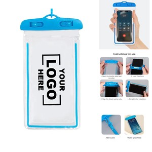 Luminous Waterproof Custom Touch Screen Swimming Diving Mobile Phone Pouch PVC Strap