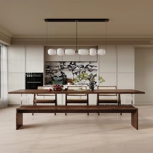 <span class=keywords><strong>Tavolo</strong></span> da Pranzo Moderno in <span class=keywords><strong>Legno</strong></span> Massello di <span class=keywords><strong>Noce</strong></span> con Piano Naturale, Prezzo di Fabbrica, per Ristoranti - Product Image 5