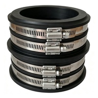 Raccord sans moyeu robuste en caoutchouc EPDM avec bande en acier inoxydable 304 pour tuyaux de drainage en fonte et PVC - Plomberie France