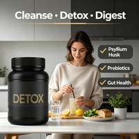 Poudre Détox Naturelle pour le Corps Adulte avec Psyllium et Prébiotiques Saveur Fruitée pour la Santé Intestinale et le Soutien Digestif OEM