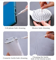 Brosse de nettoyage pour douche, brosse micro-nylon pour salle de bain, outils de nettoyage anti-bouchon pour buses, accessoires de salle de bain