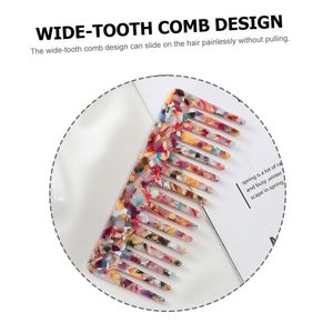2023ホット販売カスタムロゴ4MMワイドトゥースコームセルロースアセテートデタングル帯電防止アセテートプレートヘアブラシコーム - Product Image 6