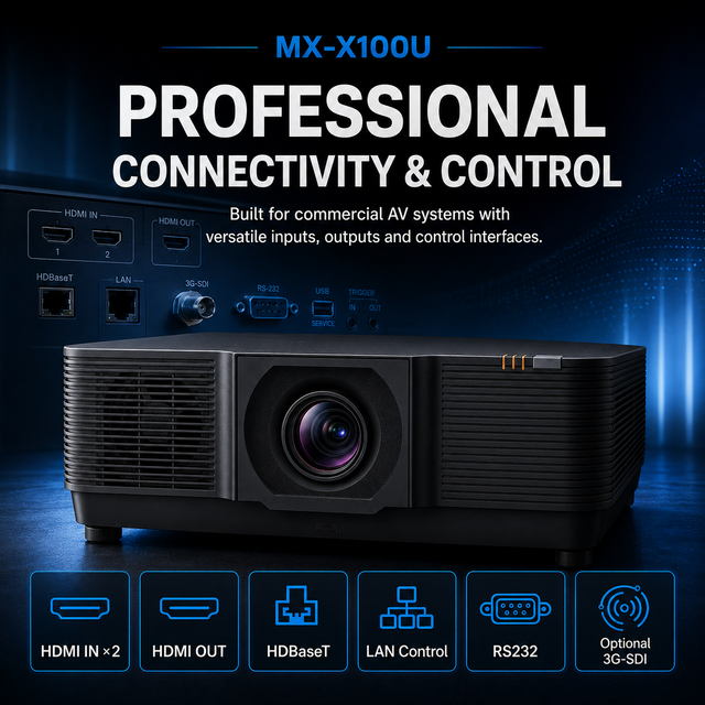 High Brightness 10000 Lumens Engineering Laser Projector with Optional Short Throw Long Throw Lens and 500 Inch Display