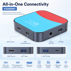 Tarjeta Capturadora de Video USB C <span class=keywords><strong>7</strong></span> en 1, Estación de Acoplamiento 1080P60, Salida HDMI en Bucle, 100W PD 3.0, Hub USB 3.0, Salida de Audio para Laptop - Product Image 1