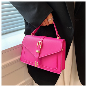 I-0571 Wholesale Ladies Handbags Fashion Designer <b>Purses</b> Single Shoulder Crossbody Bag Candy Tote Belt Buckle PU Handbag - Product Image 3