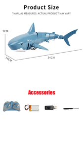 <span class=keywords><strong>Bateau</strong></span> télécommandé amusant JJRC S10, jouets requin, 2.4G, 20 minutes, jouets électriques de simulation imperméables pour enfants, cadeaux de Noël - Product Image 5