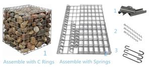 溶接蛇籠ワイヤーメッシュ石バスケット壁亜鉛メッキ2*1*1,1*1*0.5蛇籠フェンスバスケットボックスケージ - Product Image 2