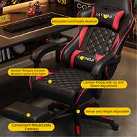 Chaise de bureau pivotante à 360 degrés en cuir PU moderne pour e-sport, avec structure en fer, confortable, durable et réglable en hauteur