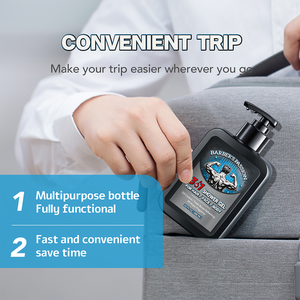 BARBER'S PASSION Gel Douche 3-en-1 pour Hommes <span class=keywords><strong>Savon</strong></span> Liquide pour le Corps Aide à Soulager les Irritations Fraîcheur Rafraîchissante - Product Image 6