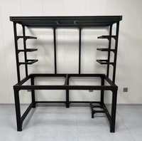 Banc de travail robuste en aluminium noir pour réparation informatique, table de maintenance électronique réglable pour atelier