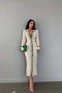 Cardigan a Coste a Maniche Lunghe Primaverile, <span class=keywords><strong>Abito</strong></span> Maglione Lavorato a <span class=keywords><strong>Maglia</strong></span> per Donna - Product Image 3