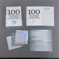 Reliure à anneaux transparente en pvc coffret cadeau pour carnet 100 enveloppe reliure défi économies classeur budget a5 personnalisé avec enveloppes pour billets