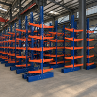 Sistema de Estanterías Cantilever Robusto de Doble Cara para Trabajo Pesado, para la Distribución Industrial de Madera y Tuberías