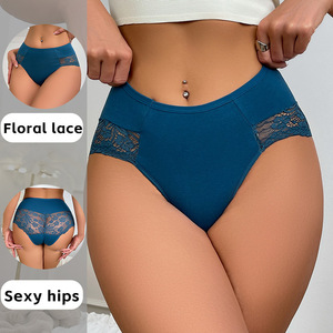 SMOOTH Mutandine Sexy in Pizzo Plus Size per <span class=keywords><strong>Donne</strong></span>, <span class=keywords><strong>Slip</strong></span> Trasparenti in Rete con Inserti in Pizzo e Fondo in <span class=keywords><strong>Cotone</strong></span> - Product Image 2