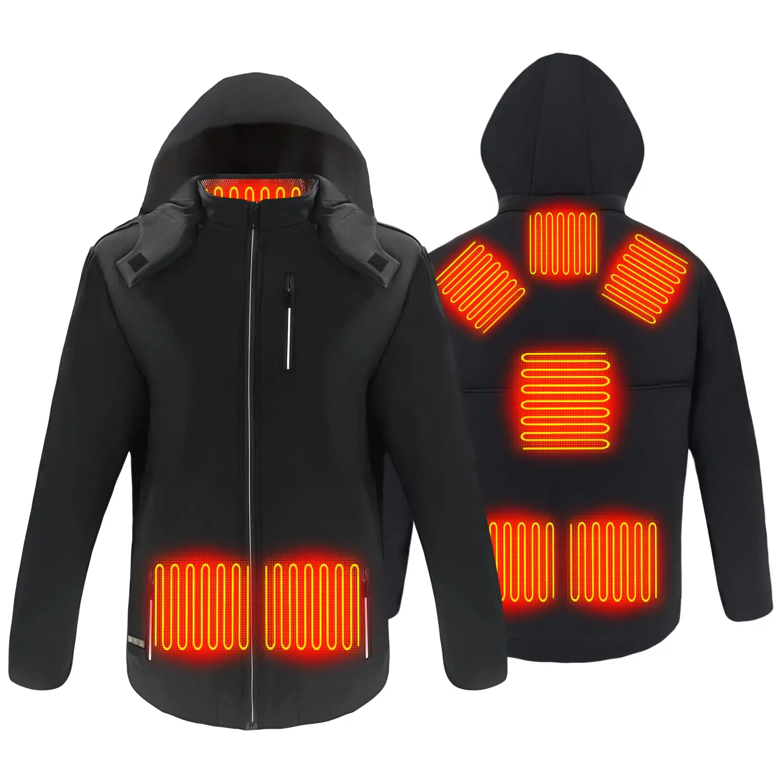 Rechargeable Smart Electric Outerwear Heated Vest Jacket Heating Body Warm Hooded Coat for Men Women