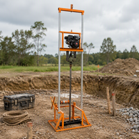 Foreuse multifonctionnelle portable pour puits d'eau, 100 m de profondeur, 7,5 CV, à essence, contrôlée par PLC, avec pompe à engrenages