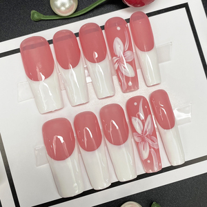 Lot de 10 faux ongles de luxe Y2K à presser, peints à la main, brillants, avec un magnifique design personnalisé, réutilisables, en acrylique, faits à la main, pour une <span class=keywords><strong>manucure</strong></span> parfaite - Product Image 1