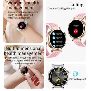 2025 mince élégant dame Femail fille femmes santé Tracker gestion IP67 étanche Amoled HD affichage voix appel montre intelligente - Product Image 6