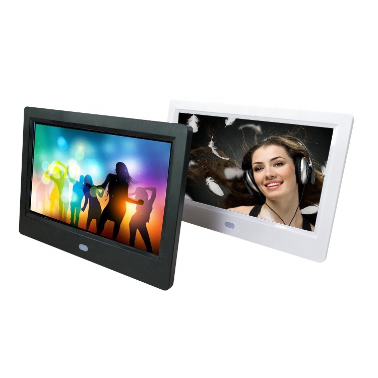 7 pouces Cadre Photo Numérique OEM Usine 1024x600 IPS multifonctionnel Intégré MP3/MP4 télécommande du lecteur