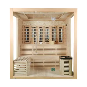 Hot sale home 4-6 person steam and infrared combined sauna room for sale