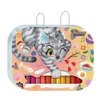Kits de dessin professionnels avec des motifs gratuits, en plastique non toxique, boîte cadeau pour enfants, papeterie, peinture, dessin, ensemble artistique