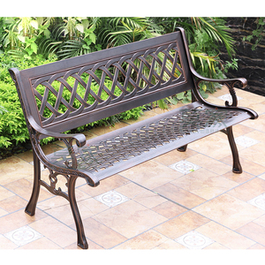 Garden bench outdoor furniture cast aluminum metal waterproof patio bench seat