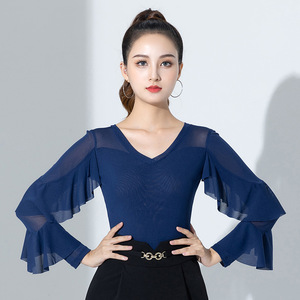 Blusa de baile latino de salón de práctica para <span class=keywords><strong>mujer</strong></span> - Product Image 6